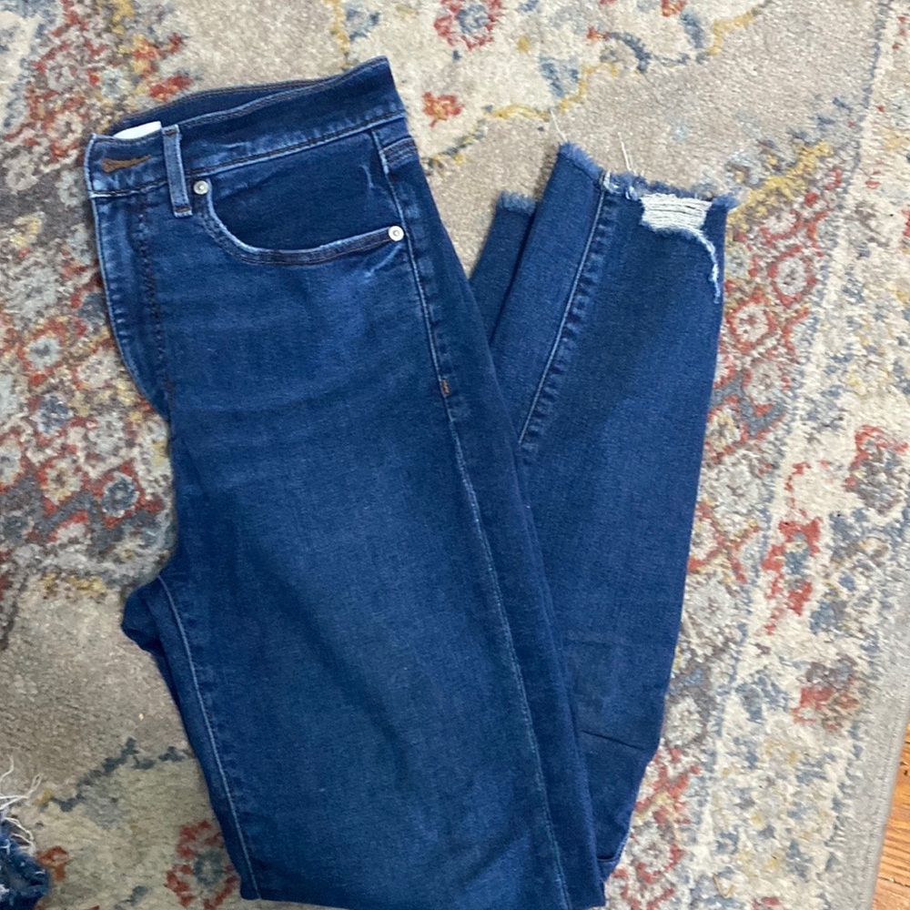 Loft Jeans "The Skinny" chewed hem